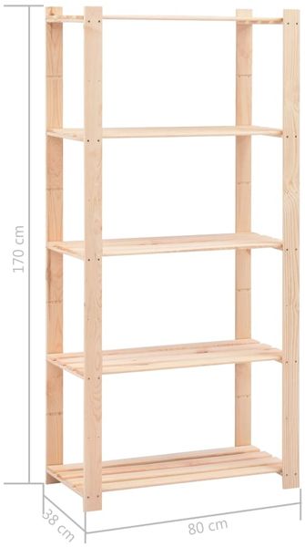 vidaXL Lagerregale 5 Böden 5 Stk. 80x38x170cm Massivholz Kiefer 250kg 3051115 Bild 8