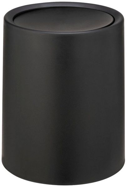 Wenko 'Atri' Schwingdeckeleimer mit Deckel aus hochwertigem Kunststoff und Inneneimer, 6 Liter, (B/T x H): Ø 21x25,5 cm, Schwarz