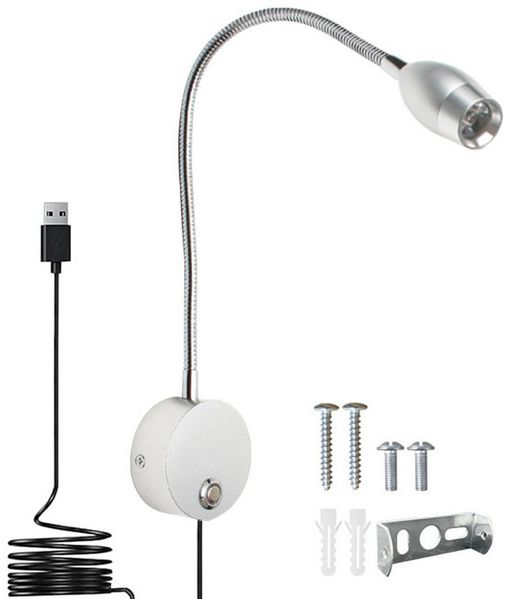 Sunicol LED Leselampe Leselampe Wandmontage, LED Bettlampe mit Schalter Touch Dimmbar, Bett Leselicht 360° Schwenkbar Schwanenhals Lampe für Schlafzimmer