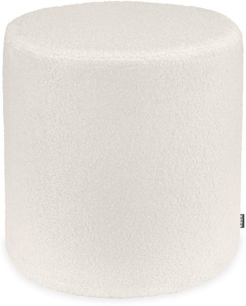 H.O.C.K. Sitzhocker H.O.C.K. Fino Hocker rund Pouf Teddystoff Bouclé ø45x45cm weiß ecru, Hocker, Barhocker & Sitzhocker, Schminktischhocker, Wohnzimmer Hocker