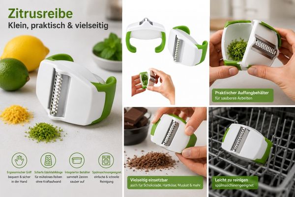 3 Stück Chef'n Palm Zester Zitronenabschaber Lemon Zitronenreibe Grün 27503