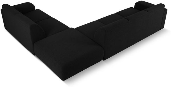 Micadoni Ecksofa Molino 6-Sitzer Rechts Boucle Schwarz Bild 3