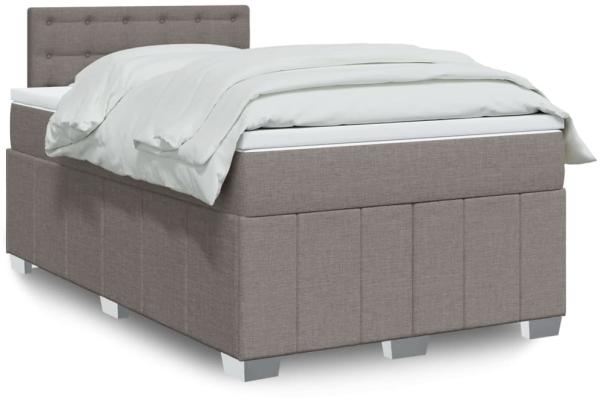 vidaXL Boxspringbett mit Matratze Taupe 120x200 cm Stoff 3289353