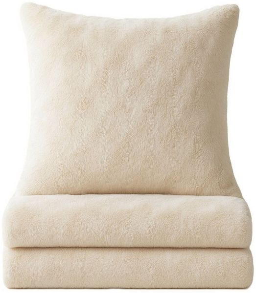 One Home Bettwäsche Winter Cashmere Touch Bubble Optik, Fleece, 2 teilig, kuschelig flauschig warmes weiches Teddy Plüsch Flanell