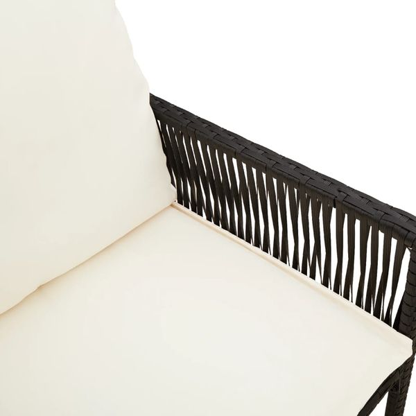 vidaXL Garten-Barhocker mit Kissen 2 Stk. Schwarz Poly Rattan 368705 Bild 9