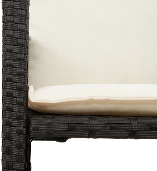 vidaXL Garten-Barhocker mit Kissen 2 Stk. Schwarz Poly Rattan 368705 Bild 8