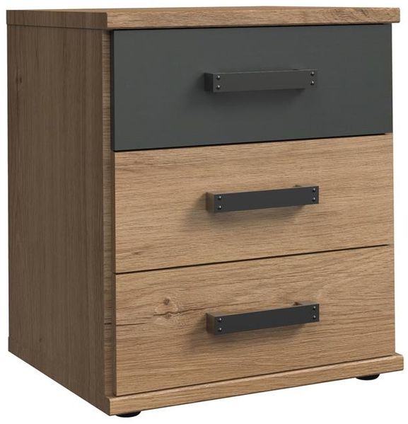 Nachtkommode >Cheston< in Plankeneiche - 46x55x40cm (BxHxT)