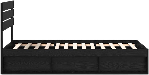 vidaXL Bettrahmen Schwarz 90 x 200 cm Massives Kiefernholz 3411456 Bild 8