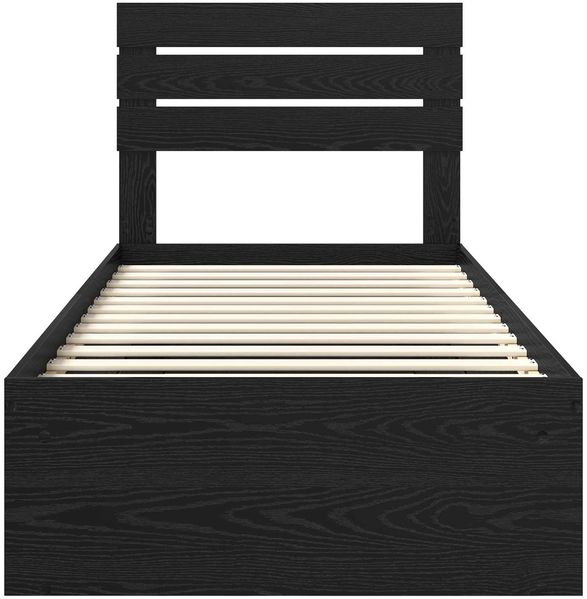 vidaXL Bettrahmen Schwarz 90 x 200 cm Massives Kiefernholz 3411456 Bild 7