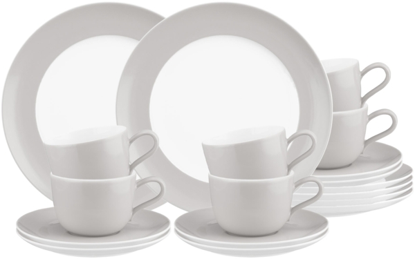 Seltmann Weiden Liberty Pure Colors Kaffeeservice 18-teilig - New Grey