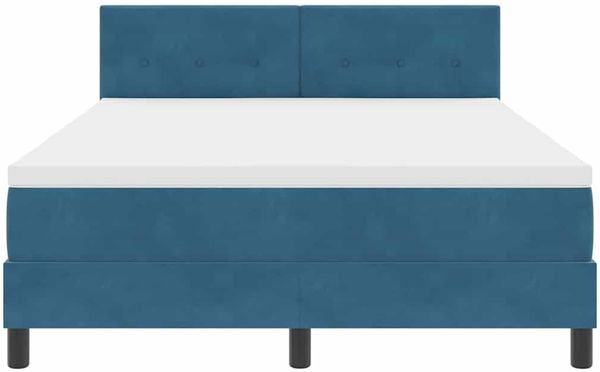 vidaXL Boxspringbett mit Kopfteil Dunkelblau 140 x 190 cm Samt 3339174 Bild 7