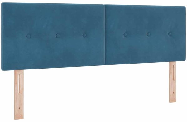vidaXL Boxspringbett mit Kopfteil Dunkelblau 140 x 190 cm Samt 3339174 Bild 6