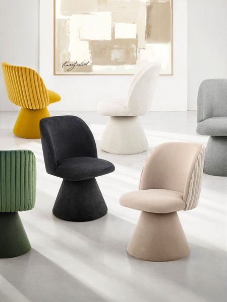 HELA Esszimmerstuhl BARI I Drehstuhl (Set, 2 St), 360° drehbar, Polsterfuß, Materialkombi, Außen Felloptik Innen Velvet