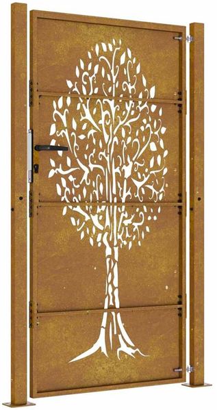vidaXL Gartentor 100x200 cm Cortenstahl Baumdesign 153219 Bild 7
