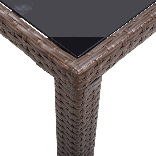 Gartentisch, Balkontisch, Küchentisch Braun 123 x 60 x 74 cm Poly Rattan Bild 4