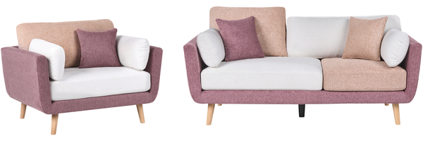 Sofa Set 4-Sitzer BOLGA Stoff Rosa
