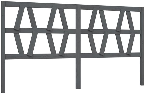 Kopfteil, Bettkopfteil, Minimalistisch Grau 206x4x100 cm Massivholz Kiefer