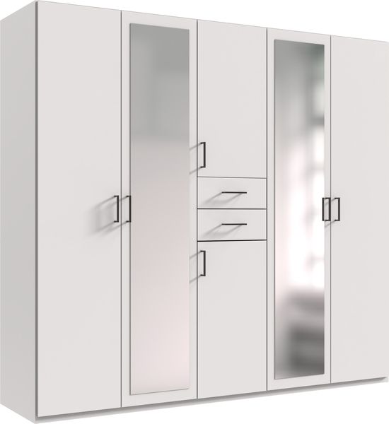 Drehtürenschrank >Dillingen< in WEISS - 225x208x58cm (BxHxT)