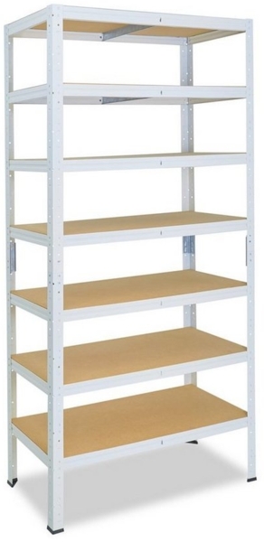 shelfplaza HOME 230x100x40 cm Schwerlastregal in weiß mit 7 Böden und 125 kg Traglast pro Boden