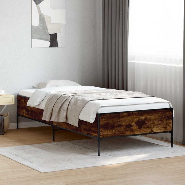 vidaXL Bettrahmen Raucharbe 80x200 cm Holzwerkstoff 8009120