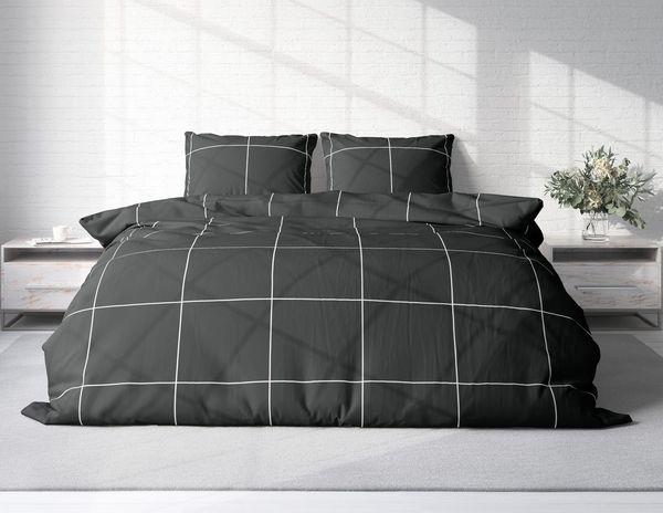 One Home Bettwäsche Winter Karomuster, Flanell, 3 teilig, modern kariert, kuschelig flauschig warme weiche Baumwolle Biber