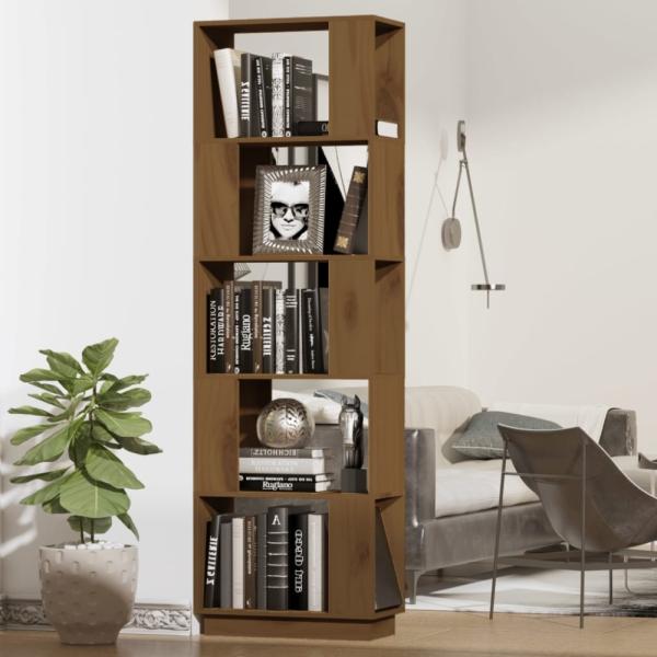 vidaXL Bücherregal/Raumteiler Honigbraun 51x25x163,5 cm Massivholz 814047