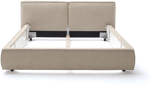 KAWOLA Bett CARLO Polsterbett Stoff taupe 200x200cm Bild 6