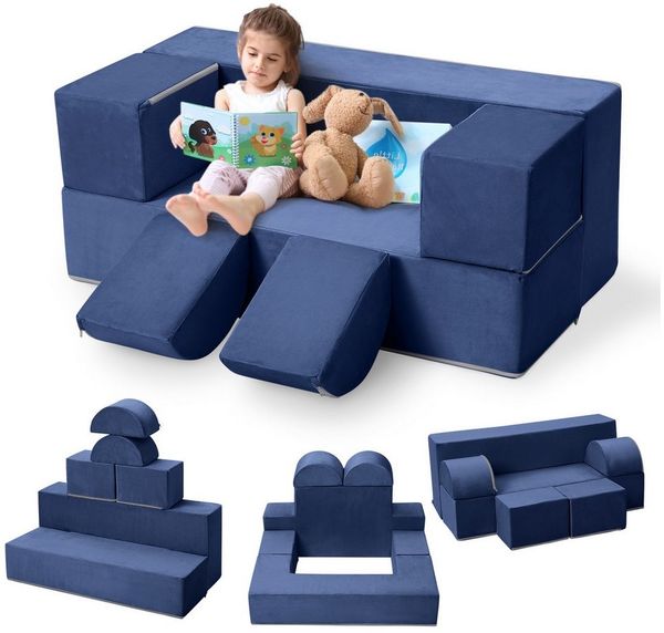GarveeMore Kindersofa 6-teilig–Spielsofa Spielcouch Modulare Kinderspielcouch für Kinder