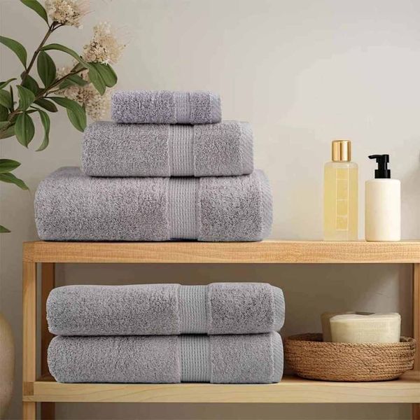 vidaXL Gästetuch SOLUND 10 pcs Grau 15 x 21 cm 550 gsm 137298