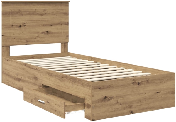 vidaXL Bettrahmen mit Kopfteil Artisan-Eiche 90x200 cm Holzwerkstoff 3409711 Bild 4
