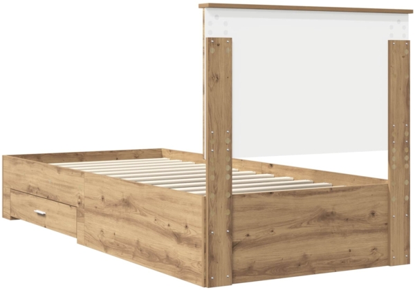 vidaXL Bettrahmen mit Kopfteil Artisan-Eiche 90x200 cm Holzwerkstoff 3409711 Bild 8