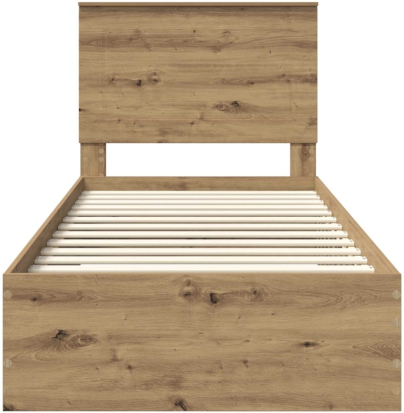 vidaXL Bettrahmen mit Kopfteil Artisan-Eiche 90x200 cm Holzwerkstoff 3409711 Bild 6