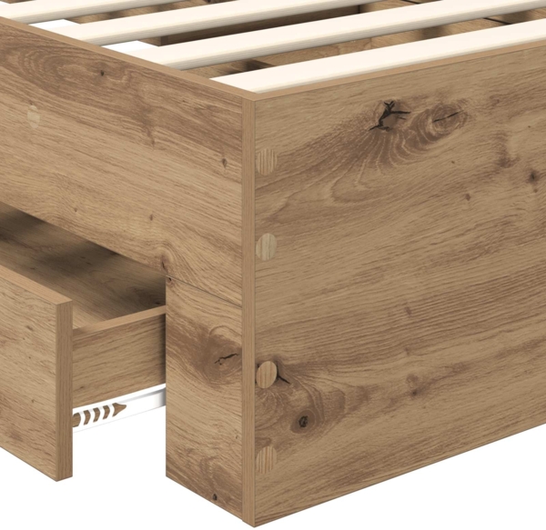 vidaXL Bettrahmen mit Kopfteil Artisan-Eiche 90x200 cm Holzwerkstoff 3409711 Bild 9