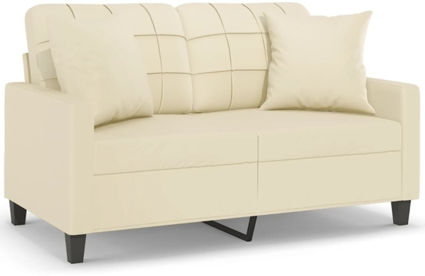 vidaXL 2-Sitzer-Sofa mit Zierkissen Creme 120 cm Kunstleder 3200799