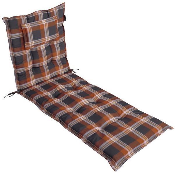LILENO HOME Liegenauflage perfekt für Strandliegen, Sonnenliege Auflage, Gartenliege Auflage, (1er Set), Polsterauflage Karo Rot, Auflagen für Gartenliegen