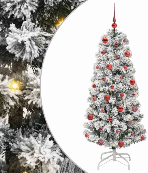 vidaXL Künstlicher klappbarer Weihnachtsbaum Grün und Weiß 150 cm 3395586 Bild 1