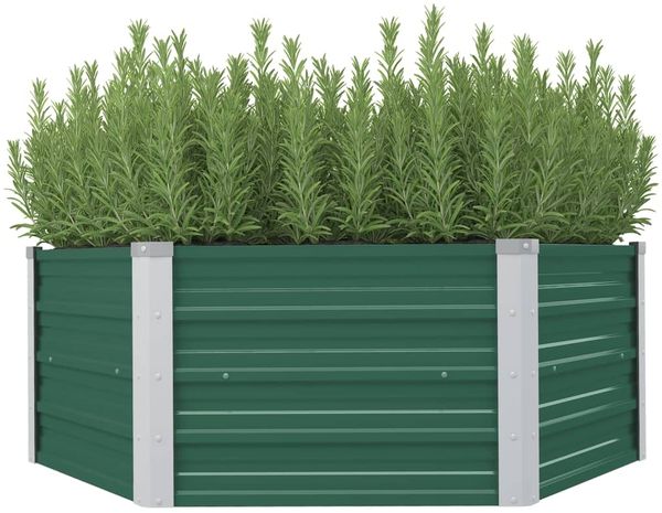 vidaXL Hochbeet 129x129x45 cm Verzinkter Stahl Grün 47015