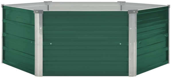 vidaXL Hochbeet 129x129x46 cm Verzinkter Stahl Grün 47015