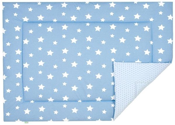 Odenwälder 7179 Jersey-Wende-Krabbeldecke 100/135 White Stars Sky Blue