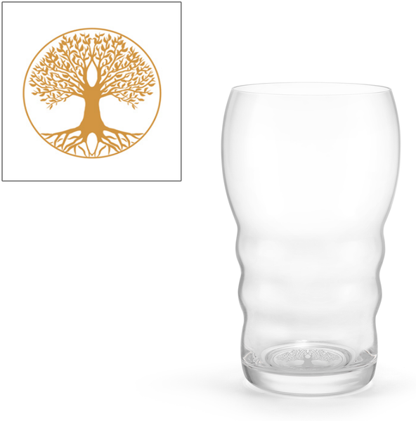 Trinkglas Galileo Gold - Lebensbaum 0,5l - mundgeblasen