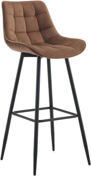 Barhocker SYDNEY - Braun, Samt Barhocker mit Lehne Barstuhl Tresenhocker Tresenstuhl Kneipenhocker Kneipenstuhl
