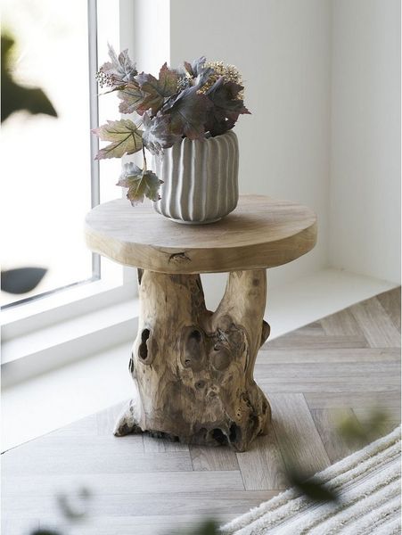 House Nordic Beistelltisch in braun, Teakholz - 40x45x40cm (BxHxT)