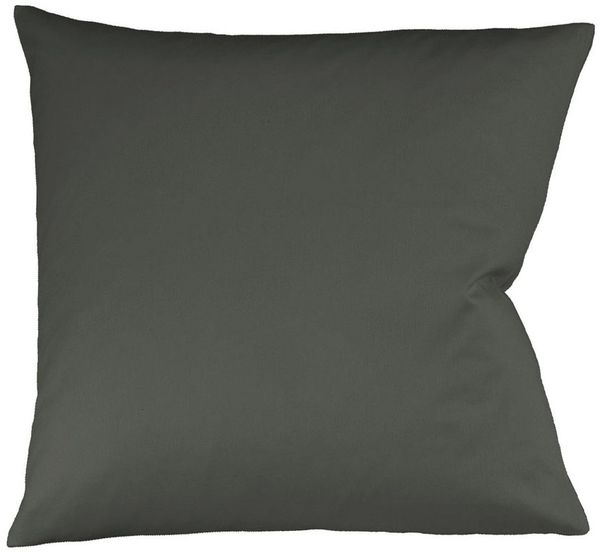 Fleuresse Mako-Satin Kissenbezug Bezug 80x80 cm uni mit RV 9031 anthrazit