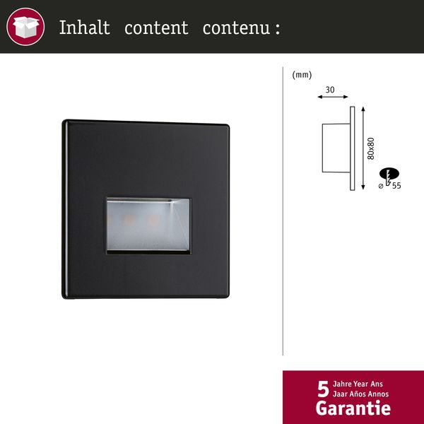 Paulmann 93094 Wandeinbauleuchte LED Edge 80x5 mm Schwarz 2700K Bild 3