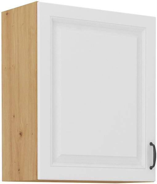 Hängeschrank 60 cm Stilo Weiss + Eiche Artisan Küchenzeile Küchenblock Küche