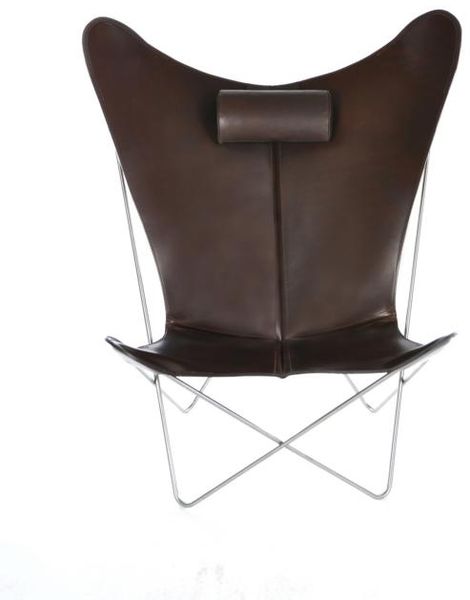 KS Chair Ledersessel Edelstahl Mocca