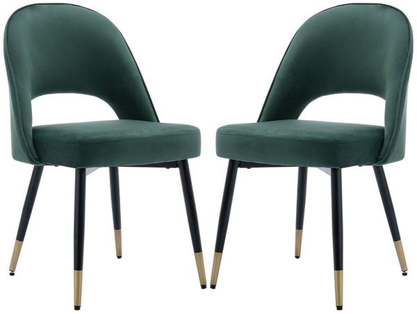 WAHSON OFFICE CHAIRS Esszimmerstuhl Samt 2er Set Seitenstühle Küchenstühle