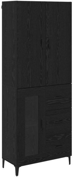 Highboard Schwarz Eichen-Optik 69,5 x 34 x 180 cm Holzwerkstoff 3416237