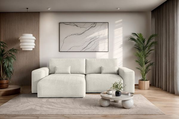 OTTO home Ecksofa MATTS Schlafsofa mit Bettkasten, Maße B/T/H: 265/159/89 cm, L-Form mit Recamiere rechts oder links, hoher Sitzkomfort