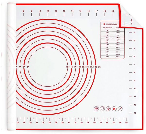 YMQHBS Backmatte 70x50 cm Backmatte aus Silikon für Plätzchen Pizza Teig Brot Fondant, Silikon (packung, 1-tlg, Backmatte), Silikon-Ausrollmatte für Teig
